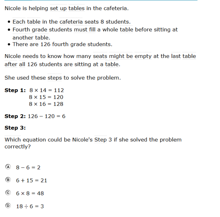 LSSD SBA Samples: Grade 4 Math