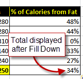 Step 3: Calculate Percentage of Calories from Fat