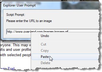 right-click and paste shortcut