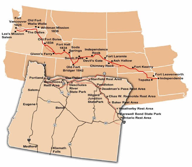 map of the Oregon Trail