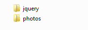 jQuery folders to copy: jQuery and Photos
